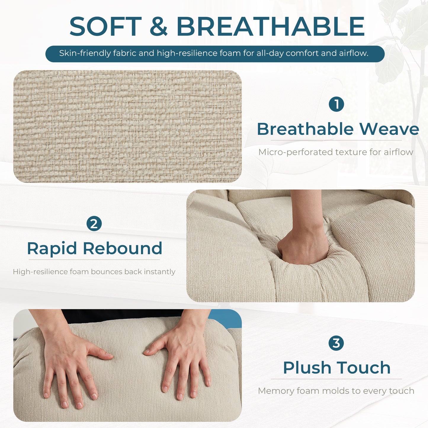 ANJManual Recliner Chair with Massage and Heat, Fabric Recliner with Cup Holders