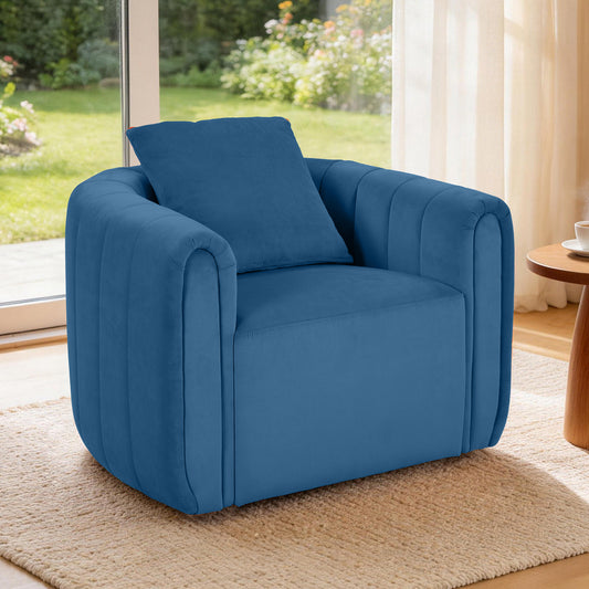 ANJ  Living Room Chair with Pillow, Barrel Chair for Bedroom