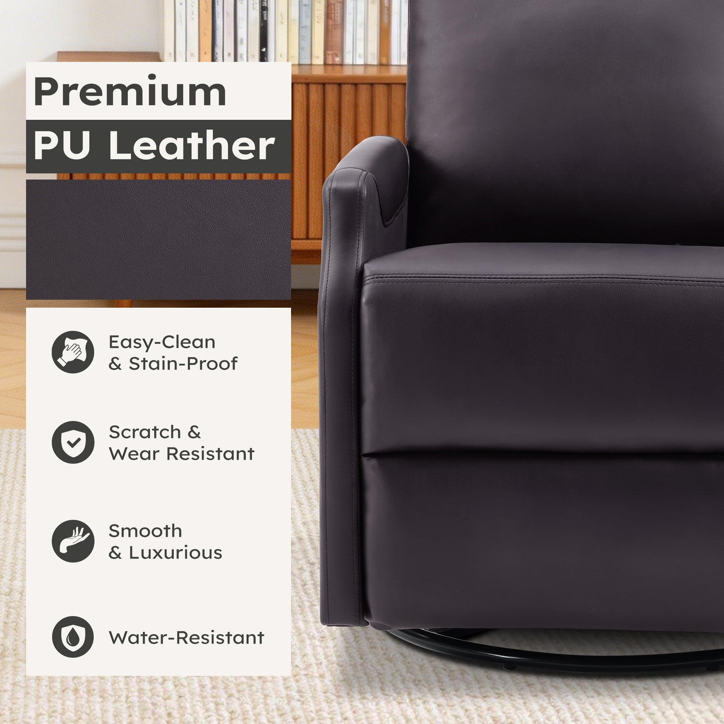 ANJ 8-Point Massage Recliner Chair with Heating,Leather Recliner Sofa